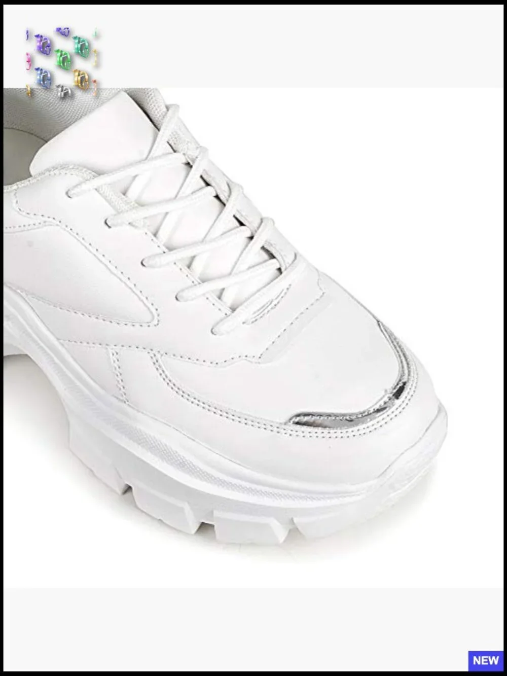 Chunky Platform Sneakers Hologram Lace-Up Casual Fashion Walking Sport Shoes